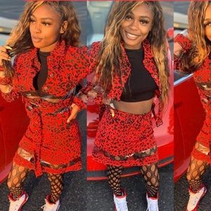 Leopard skirt set